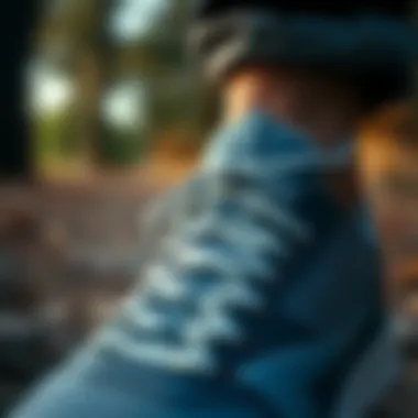 Close-up of shoe design showcasing comfort features