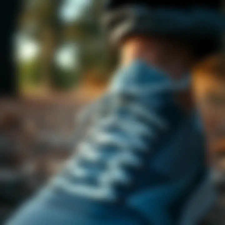 Close-up of shoe design showcasing comfort features