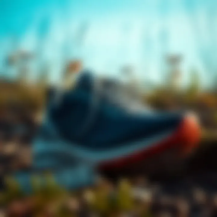 High-performance running shoes in a natural setting