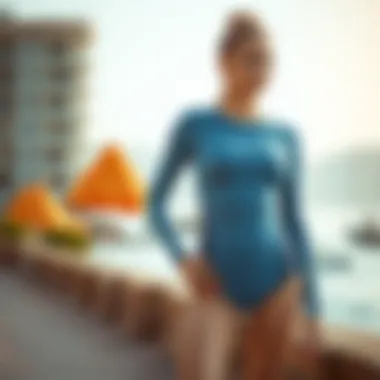 Elegant long sleeve swimwear design highlighting fashion trends