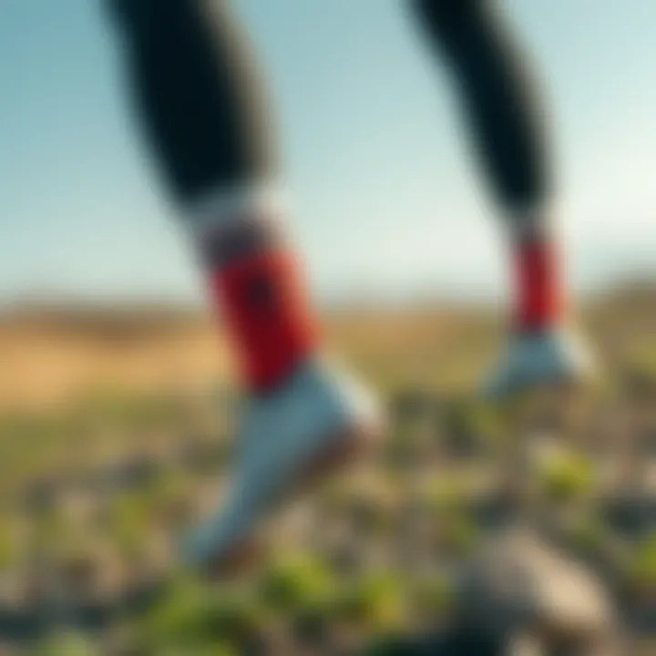 Athlete wearing sports socks during an outdoor activity