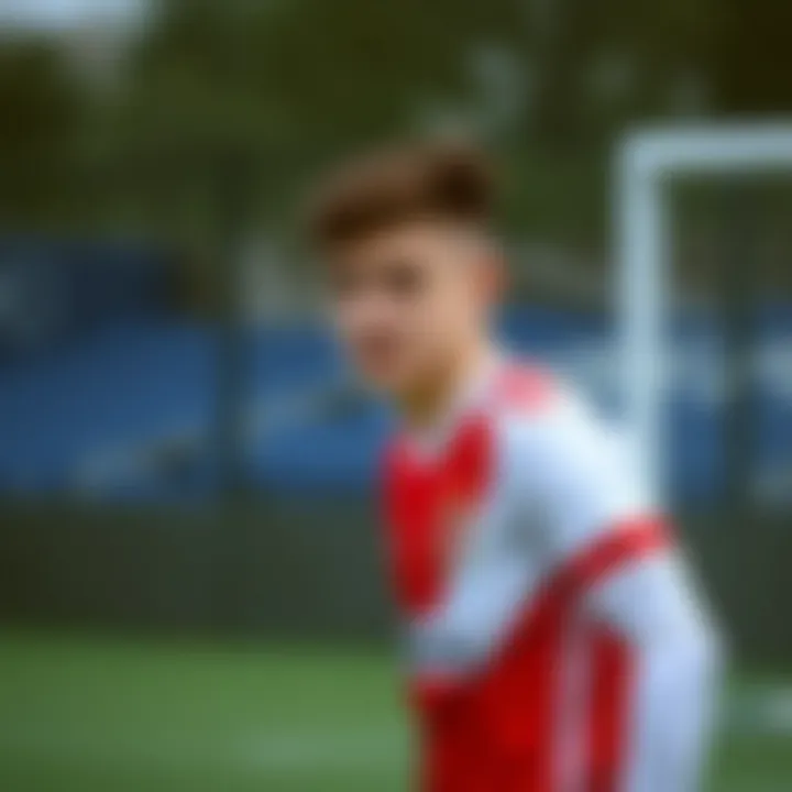 Young athlete wearing Galatasaray kit during practice